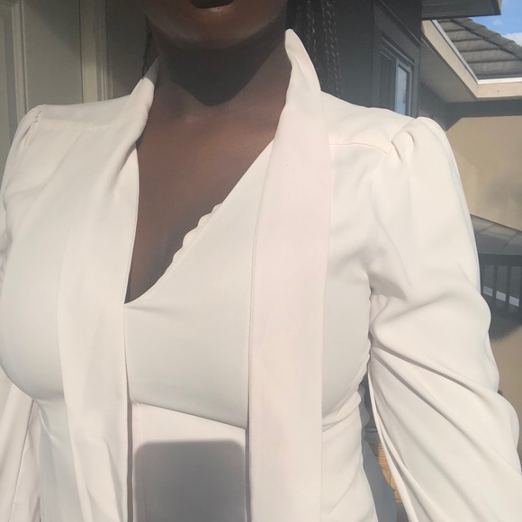 Formal White Blouse with Tie strings - Picture 2 of 3